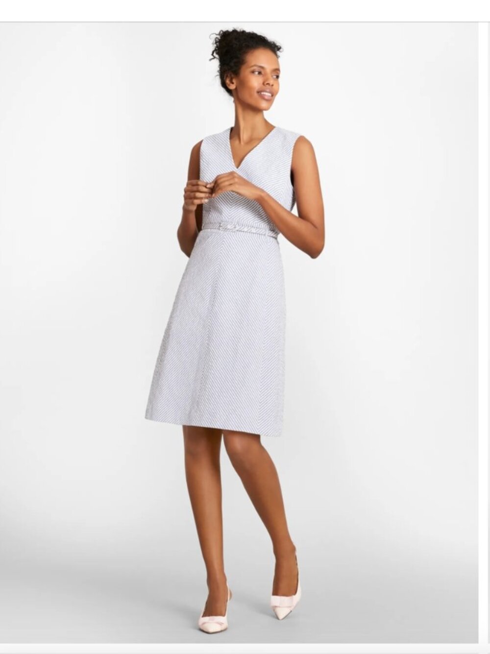 NWT Brooks Brothers Seersucker Striped Cotton Dress